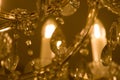 old historical crystal ceiling light in a palace Royalty Free Stock Photo