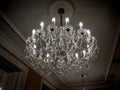 old historical crystal ceiling light in a palace Royalty Free Stock Photo