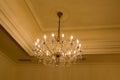 old historical crystal ceiling light in a palace Royalty Free Stock Photo