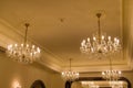 old historical crystal ceiling light in a palace Royalty Free Stock Photo