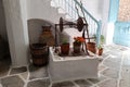 Old historical fountain in a house in the small village of Chalkio-Halki, Naxos, Greece Royalty Free Stock Photo