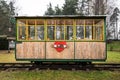 Old historical horse-drawn tram horsecar, Baldone, Latvia