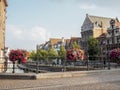 Old historical houses at the old salt wharf in Mechelen