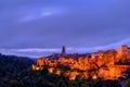 Old historical medieval town of Pitigliano in Tuscany at sunset, Italy Royalty Free Stock Photo