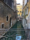 Old, historical, narrow water streets of Venice