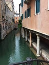 Old, historical, narrow water streets of Venice