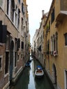 Old, historical, narrow water streets of Venice