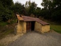 Old historical remains of Chinese settlement traditional simple clay huts in Arrowtown near Queenstown Otago New Zealand