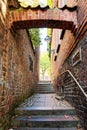 Old historical staircase in Lubeck, Germany. Royalty Free Stock Photo