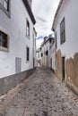 Old, historical street of Faro city in Portugal