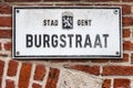 Old historical street wall decor plate in Gent, Flanders, Belgium