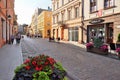 Old historical tenement houses on the Dluga street Royalty Free Stock Photo