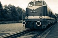 old historical train of the Deutsche Reichsbahn from the times of the GDR stands on a siding