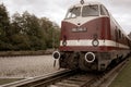 old historical train of the Deutsche Reichsbahn from the times of the GDR stands on a siding