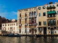 Old waterfront houses boats Venice Royalty Free Stock Photo