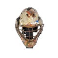 Old hockey helmet under the white background Royalty Free Stock Photo