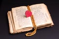 Old holy quran with heart Royalty Free Stock Photo