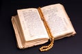 Old holy quran with Rosary Royalty Free Stock Photo