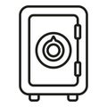 Old home money safe icon outline vector. Finance funds