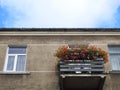 Old home wall , window and balcony Royalty Free Stock Photo