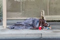 Old Homeless Woman Sleeping