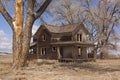 Old Homestead abandoned empty retro vintage farm house Royalty Free Stock Photo