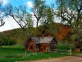 The old homestead in red canyon Royalty Free Stock Photo