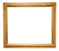 old horizontal gold carved wooden picture frame Royalty Free Stock Photo