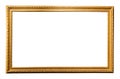 old horizontal long narrow wooden picture frame Royalty Free Stock Photo