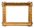 old horizontal wide baroque picture frame isolated Royalty Free Stock Photo