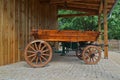 Old horse-drawn carriage in retro style Royalty Free Stock Photo