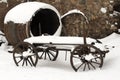 Old Horse Drawn Carriage In The Snow