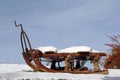 An old horse sledge in winter Royalty Free Stock Photo