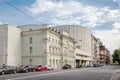 The old hotel Mercury building and a modern archive building in Tavricheskaya street in St. Petersburg