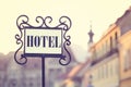 Old hotel sign Royalty Free Stock Photo