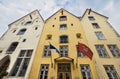 Old hotel Three sisters in Tallin medieval city downtown , Estonia. Royalty Free Stock Photo