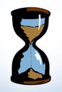 Old hourglass. Vector drawing icon Royalty Free Stock Photo