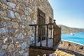 Old house with a balcony on the island of Spinalonga, Crete Royalty Free Stock Photo