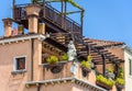 Old house with beautiful terrace, Venice, Italy Royalty Free Stock Photo