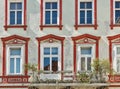 Old house with beautiful windows in downtown Graz, Austria. Royalty Free Stock Photo