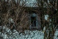 Old house behind the trees