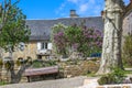 Old House and bench, Nespouls, Correze, Limousin, France Royalty Free Stock Photo