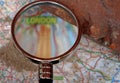 An Old House Brick Over a Blurred London Map. Royalty Free Stock Photo