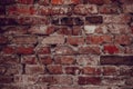 Old house brick wall. Low key. Your text. Royalty Free Stock Photo