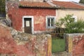 Old and chipped facade in Portugal Royalty Free Stock Photo