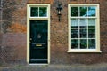 Old house door and window. Delft, Netherlands Royalty Free Stock Photo