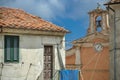 Old house with green windows Royalty Free Stock Photo