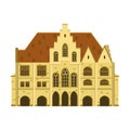 Old house, home, building, facade, Europe, medieval tradition. European architectural style. Vector illustration