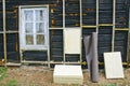 Old house insulation with mineral rock wool Royalty Free Stock Photo