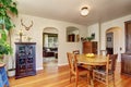 Old house interior. Dining room with antique furniture Royalty Free Stock Photo